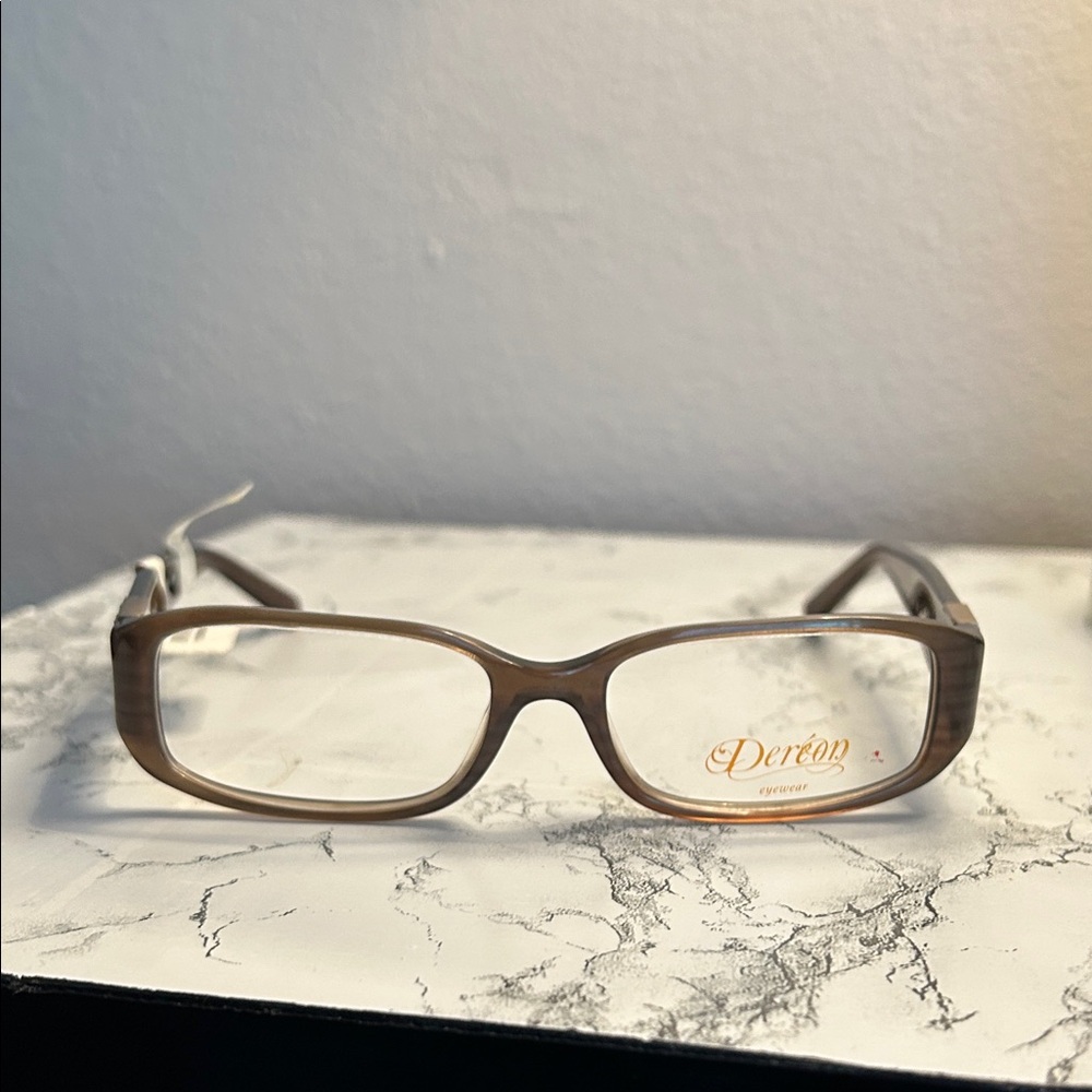 Dereon Elegant Brown With Silver Accents Women's Glasses. Size 53-17-135